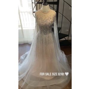 Silver Aline evening gown